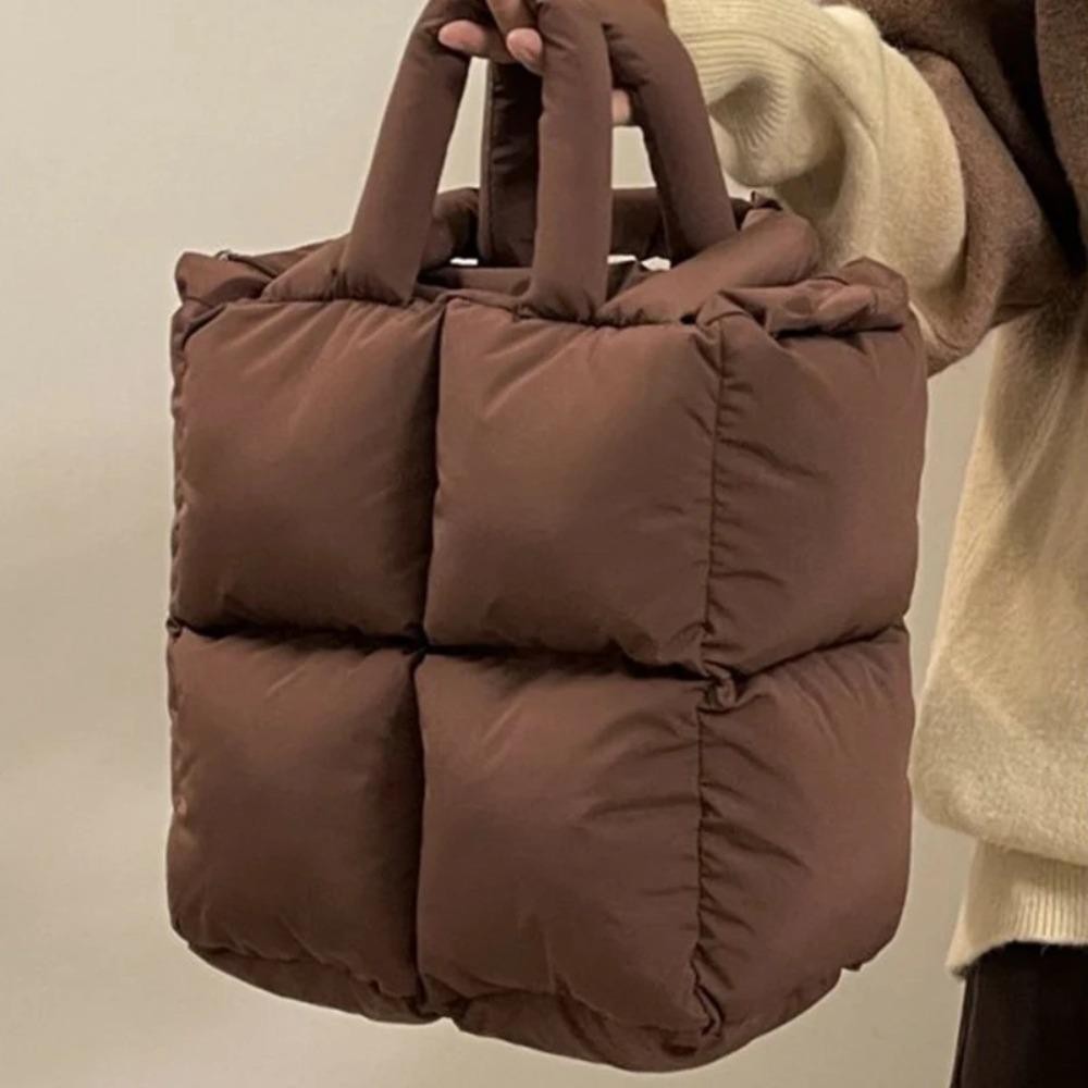 Túi đeo vai phồng GUSTAVA, Túi xách lông cừu bằng vải Nylon, có đệm mềm mại dung tích lớn không gian Cotton mua sắm