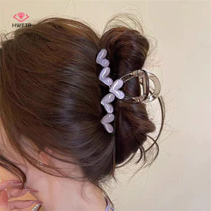Hwetr Mới Ngọt Ngào Trong Suốt Trái Tim Vuốt Tóc Cho Nữ Cô Gái Thanh Lịch Tình Yêu Vuốt Tóc Kẹp Tóc Thời Trang Phụ Kiện Tóc Mới