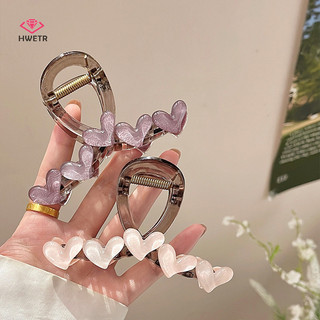 Hwetr Mới Ngọt Ngào Trong Suốt Trái Tim Vuốt Tóc Cho Nữ Cô Gái Thanh Lịch Tình Yêu Vuốt Tóc Kẹp Tóc Thời Trang Phụ Kiện Tóc Mới