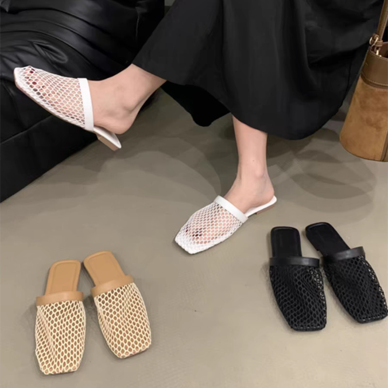 Atikota Nữ Thời Trang Dệt Kim Baotou Sandal Mới Thoải Mái Mềm Rỗng Lưới Dép Sinh Viên Mùa Hè Ngoài Trời Giải Trí Đi Biển Dép