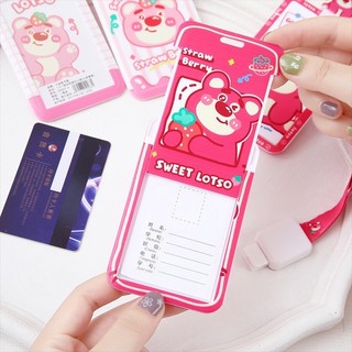 Dây đeo thẻ học sinh, bảng tên dành cho sinh viên Gấu Dâut dễ thương cute