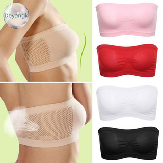 Deyangk Nữ Tube Top quây thoáng khí liền mạch co giãn Áo ngực vô hình VN