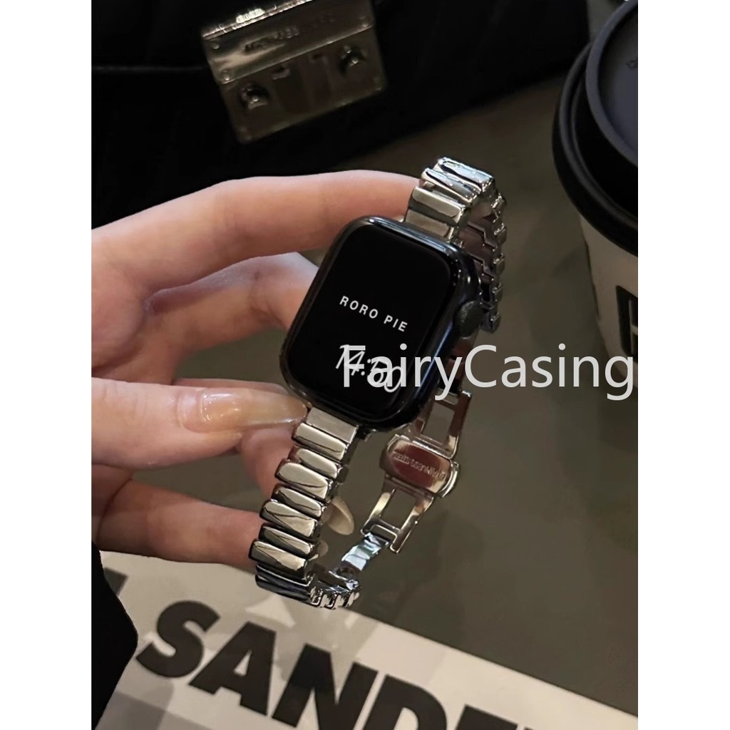 Dây đeo S11 kim loại thời trang không đều cho Apple Watch 49mm 41mm 45mm 38mm 42mm 44mm 40mm Vòng đeo tay bằng thép không gỉ sang trọng dành cho nữ iWatch Ultra 8 7 SE 6 5 4 3