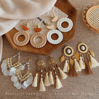Bông tai tua rua phong cách dân tộc Bohemian Bông tai nữ thời trang sang trọng phù hợp