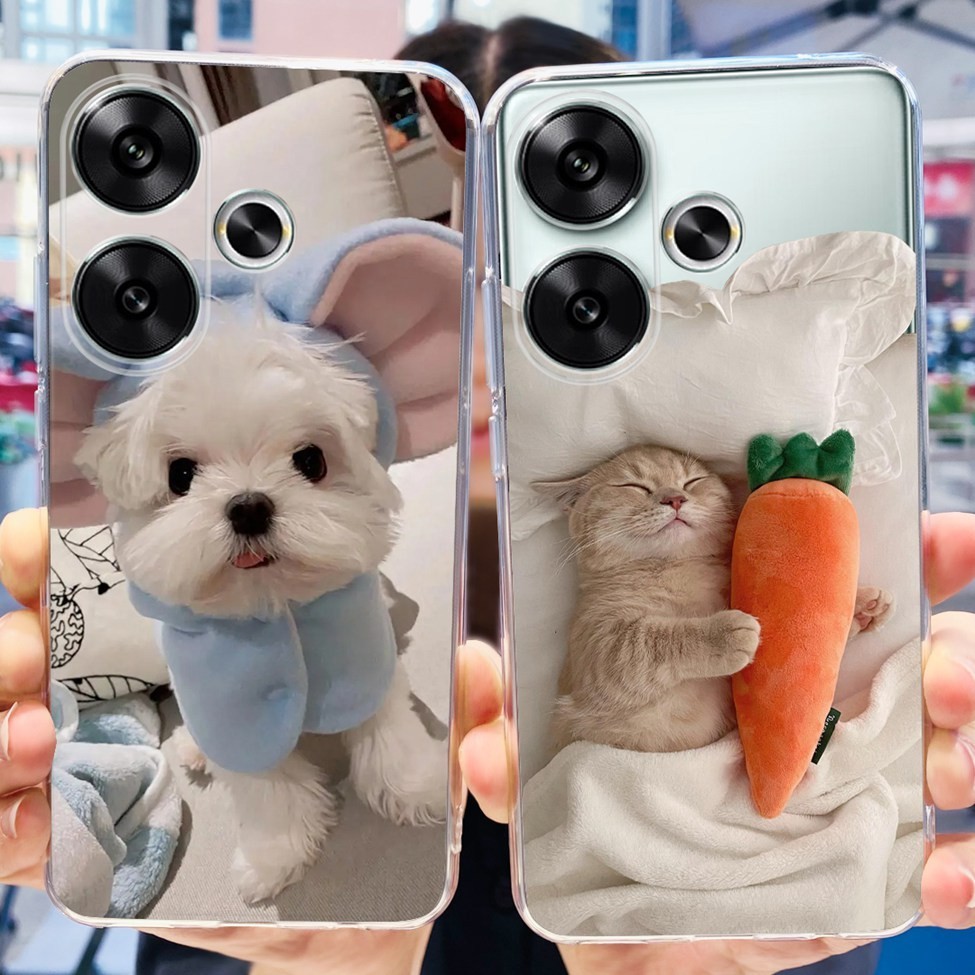 Ốp lưng Redmi Turbo 3 thẩm mỹ hình con mèo dễ thương Vỏ điện thoại TPU mềm chống sốc Redmi Turbo 3 Ốp lưng trong suốt