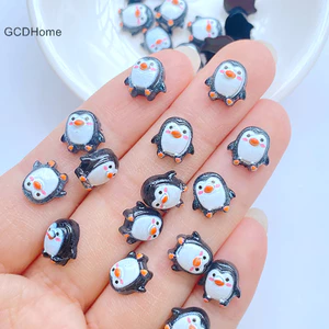 Gcdhome 50 Chiếc Mới Hoạt Hình Dễ Thương Chim Cánh Cụt Nhựa Hình Thủ Công Flatback Cabochon Trang Trí Trang Sức Làm Tóc Phụ Kiện HOT