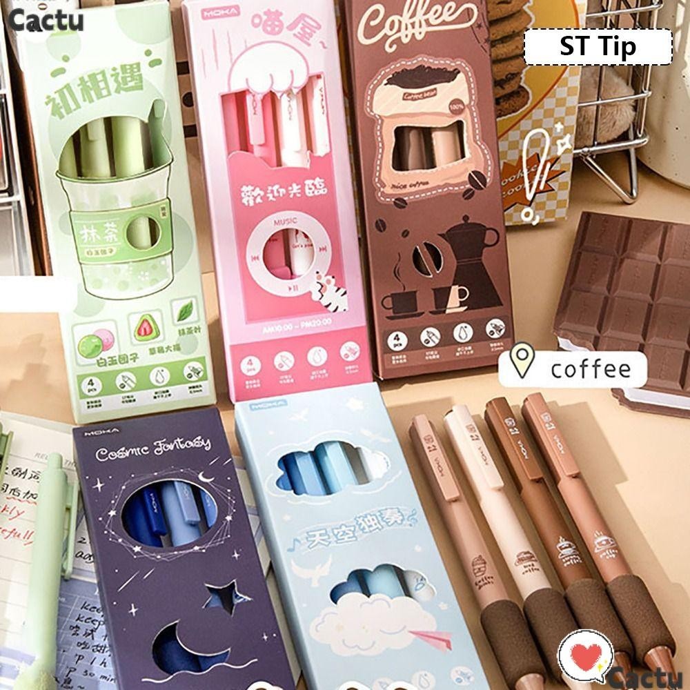 Cactu 4 Cái / bộ Bút Gel, ST Tip Soft Cloud Grip Bút Trung Tính, Loại ...