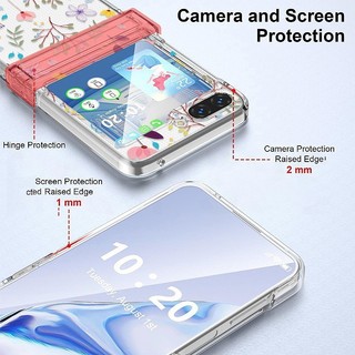 Ốp điện thoại Trong Suốt Họa Tiết Tình Yêu Nhiều Màu Sắc Cho Samsung Galaxy Z Flip 6 Flip 5 Flip 4 Flip 3 Full Bản Lề Trong Suốt Cứng PC Gấp Ốp điện thoại Cho Samsung Z Flip6 Flip5 Flip4 Flip3