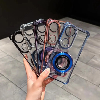 Vỏ Mềm Vivo V50 Cho Vivo V70 V60 V50 Pro VivoV50 V50Lite V60Lite V70Elite 4G 5G Ốp Lưng Chống Sốc Thạch Trong Suốt Có Giá Đỡ Từ Tính Dày Túi Khí Ốp Lưng Điện Thoại