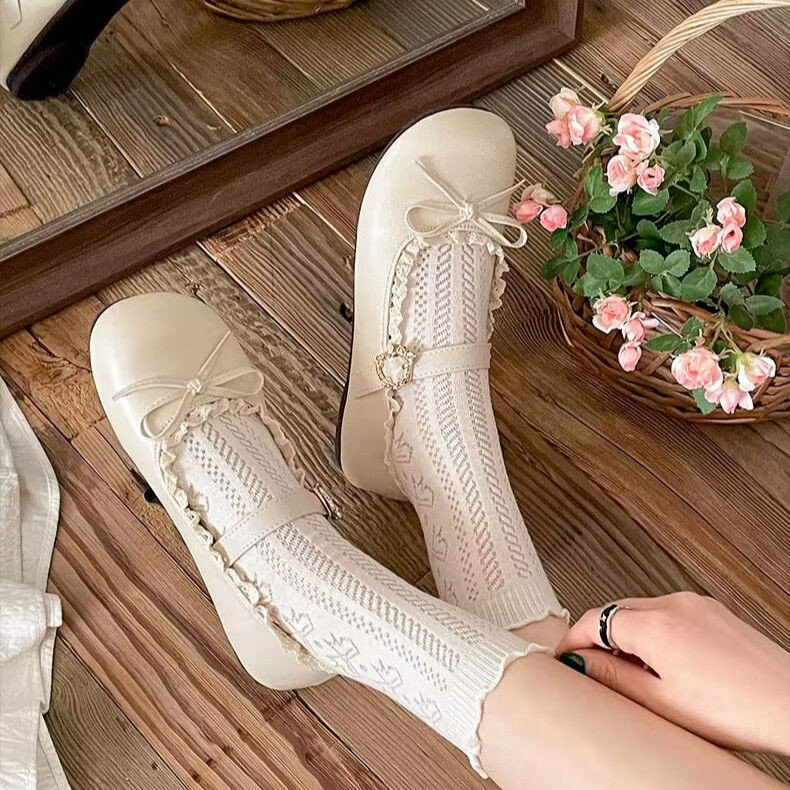 Giày đơn Mary Jane nơ cổ điển dành cho nữ Giày da Pháp đế dày mới 2025