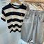Áo thun ngắn tay sọc trẻ em cotton mùa hè, phong cách hoạt hình cho bé trai và bé gái, áo cơ bản cho trẻ em vừa và lớn