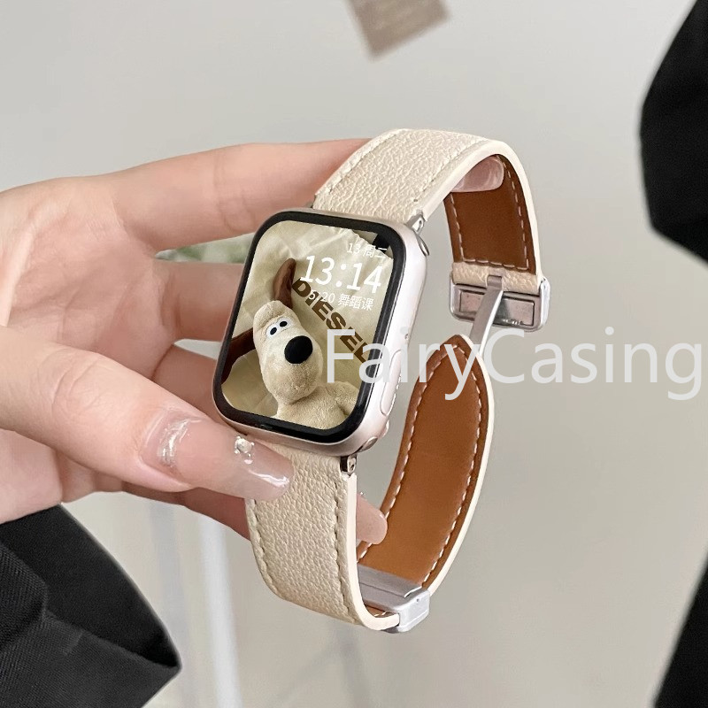 Dây Da S11 Cho Apple Watch Series 10 46mm 42 44mm 40 38 45 Mm 41mm Vòng Tay iWatch Series 4 5 6 SE 7 8 9 Ultra2 49mm
