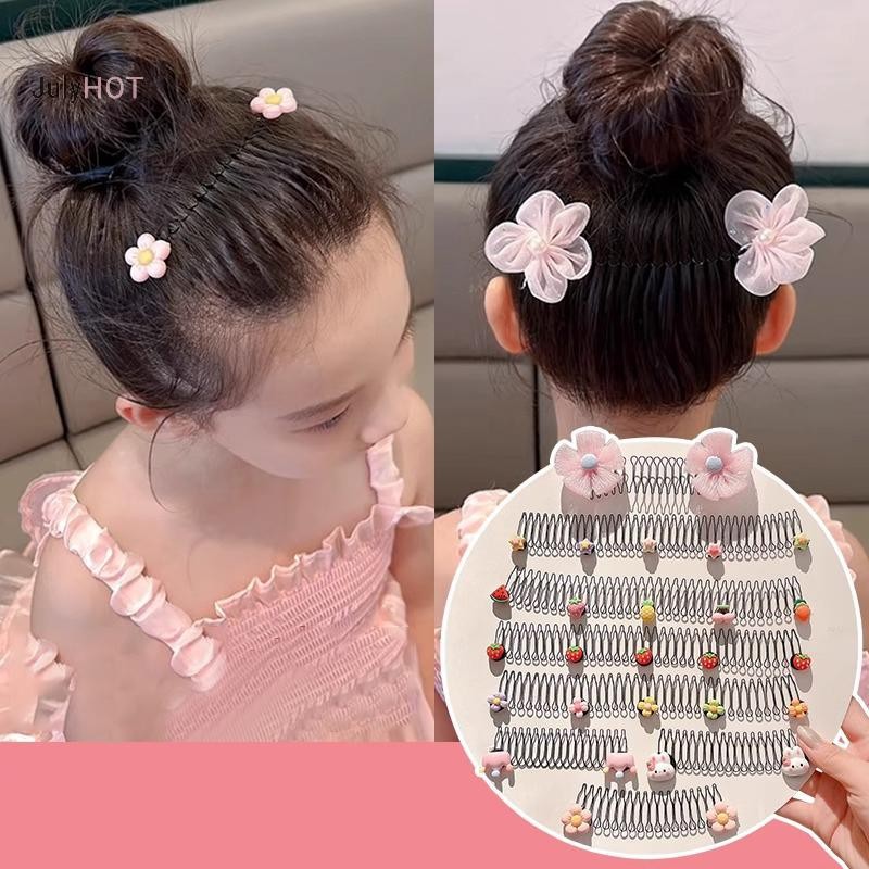 Julyhot Trẻ Em Ngọt Ngào Hoạt Hình Dễ Thương Lược Chải Tóc Chống Trơn Trượt Chèn Lược Mũ Đội Đầu Phụ Kiện Kiểu Tóc Massivedeals