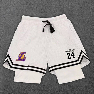 American Quick-Drying Sports Shorts Curry Owen Shorts Fake Two-Piece Double Layer Leisure Training Basketball Running Fitness Pants 34tX