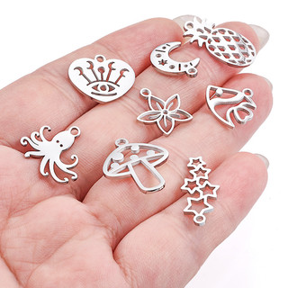 Mặt dây chuyền dứa bằng thép không gỉ được đánh bóng Nấm quyến rũ Trang sức diy Star Moon Tag Bạch tuộc Mặt dây chuyền