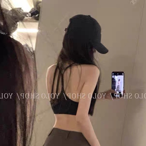 Quần lót Cotton nguyên chất Dây cổ dây lưng Sling Back Back Vest có miếng đệm ngực