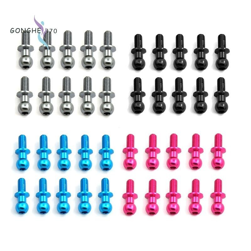 10 Chiếc M3 Kim Loại Lục Giác Đầu Bóng Vít Cho Tamiya TT01 TT02 Sakura D5 1 / 10 RC Drift Xe Phụ Tùng Đa Năng