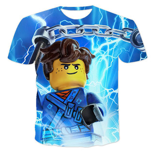 ROBLOX Áo thun mùa hè hai chiều Trò chơi In kỹ thuật số Cổ tròn thoáng khí Áo thể thao 3D tay ngắn