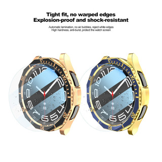 Ốp Lưng 3 Trong 1 + Vòng Viền + Phim Kính Cho Samsung Galaxy Watch 6 Classic 47MM 43MM Bảo Vệ Màn Hình Galaxy Watch 6 Ốp Lưng Cổ Điển