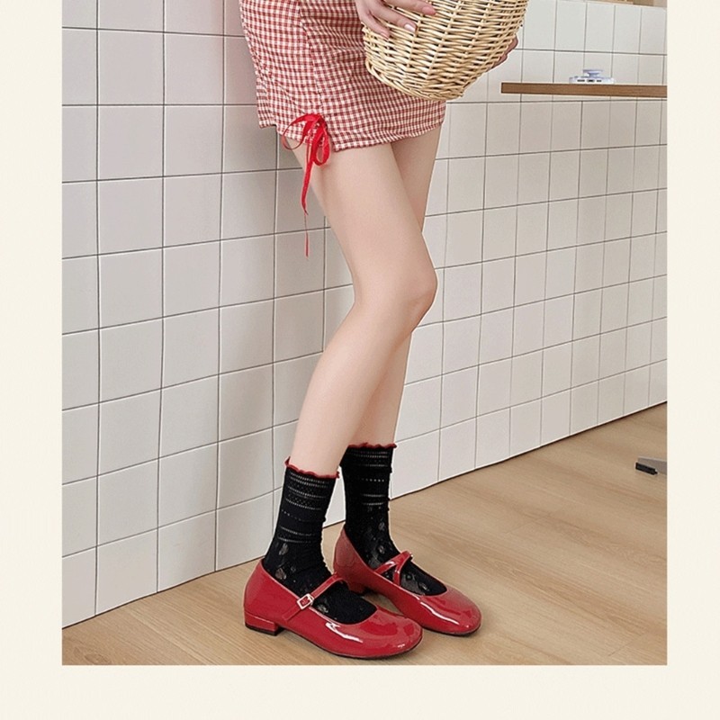 YIOI Nữ Ren Mắt Cá Chân Tất Ruffle Frilly Lưới Tất Đầm Tất Ngọt Ngào Thuyền Tất