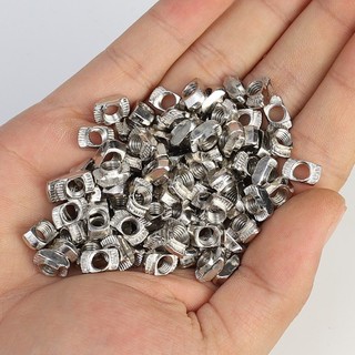 100 Cái / bộ Đa Năng Hình Chữ T Đường Trượt Đai Ốc Kết Nối M5 Vít Gắn Cố Định Thép Carbon Hạt Phụ Kiện