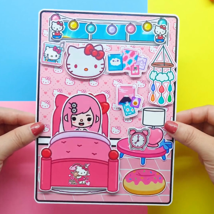 Búp bê bằng giấy ngôi nhà búp bê thủ công tocaboca hello kity đồ chơi trẻ em tự làm đồ chơi cho bé gái đồ chơi kuromi cô