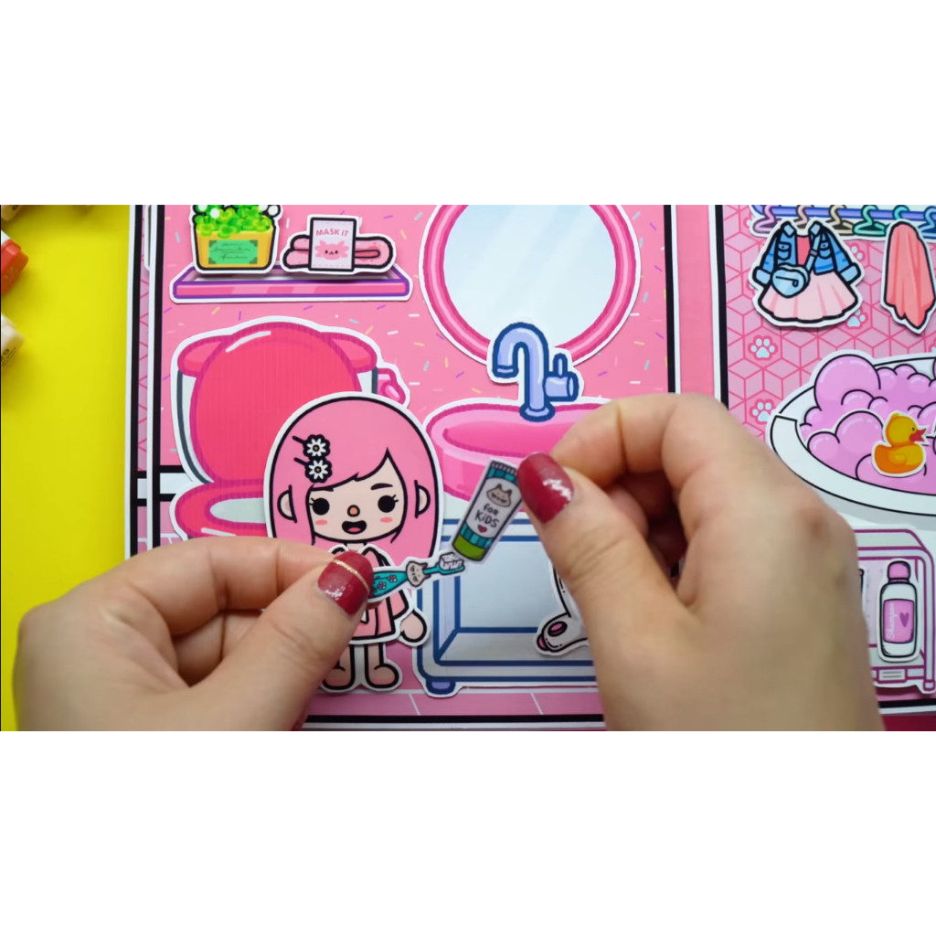 ĐỒ CHƠI NGÔI NHÀ BÚP BÊ GIẤY CẮT THỦ CÔNG DIY - Ngôi nhà của bé  Cat House In Quiet Book