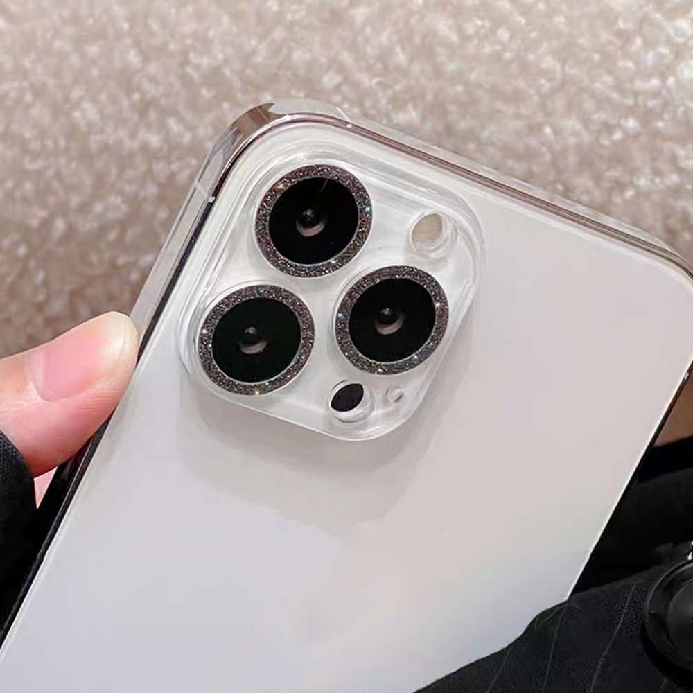 Kính bảo vệ ống kính máy ảnh sáng bóng lấp lánh cho iPhone 16 Pro Max 16Plus 15Pro 15 Pro Max 14 12 Pro Max 13 Pro Max 13 Mini 13 Pro11ProMax Bảo vệ