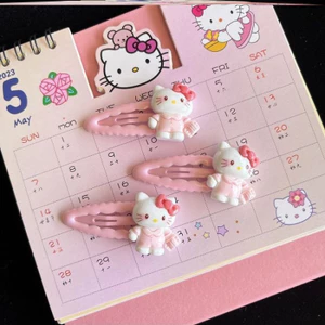 Hoạt Hình Dễ Thương Màu Hồng KT Mèo Kẹp Tóc ins Ngọt BB Kẹp Sinh Viên Nổ Kẹp