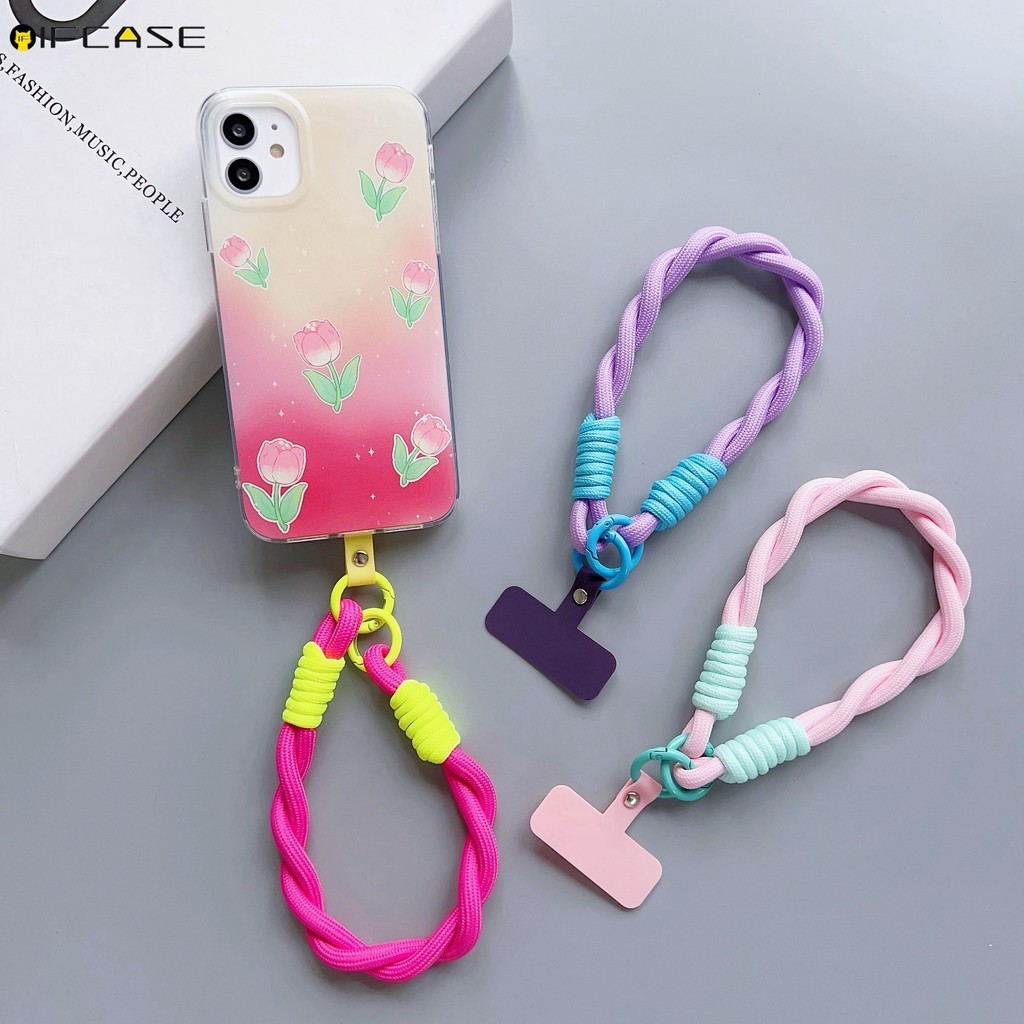 Dây điện thoại nylon nhiều màu, giá đỡ thẻ ID, dây đeo đa năng cho điện thoại di động