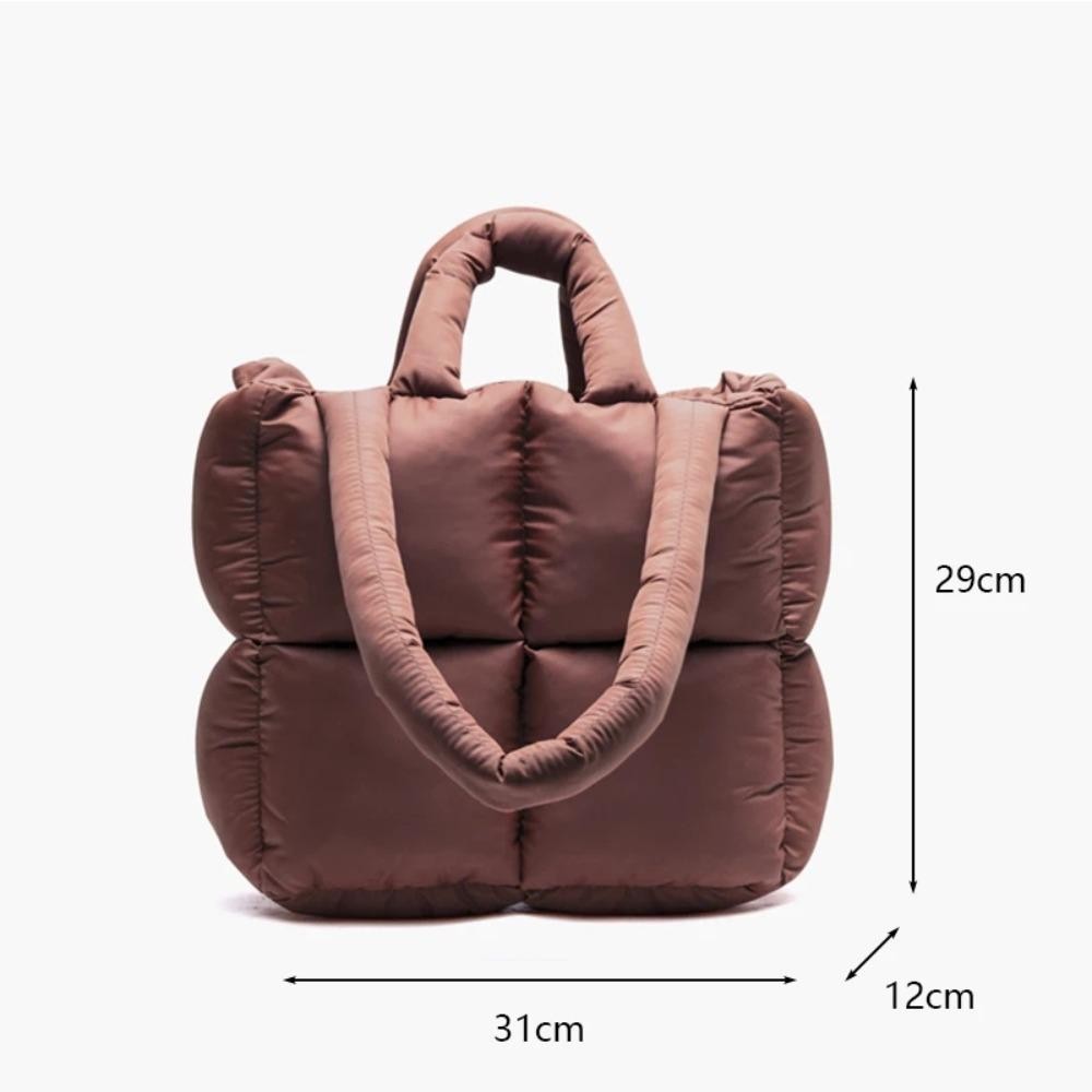Túi đeo vai phồng GUSTAVA, Túi xách lông cừu bằng vải Nylon, có đệm mềm mại dung tích lớn không gian Cotton mua sắm
