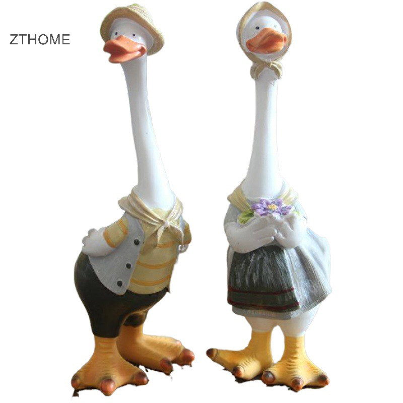 Zthome Vườn Tượng Nhựa Vịt Thủ Công Các Bức Tượng Vịt Thành Viên Gia Đình Sân Đồ Trang Trí Tác Phẩm Nghệ Thuật Điêu Khắc Động Vật Trang Trí Nhà Hiện Đại HOT