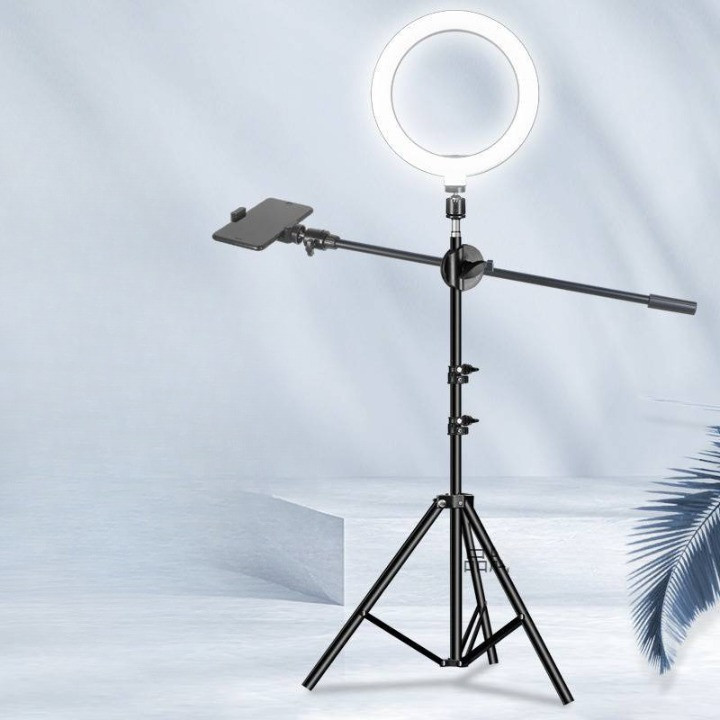 Giá đỡ điện thoại, Giá để điện thoại kèm đèn livestream 26/33cm - Chân quay điện thoại dùng cho quay chụp review