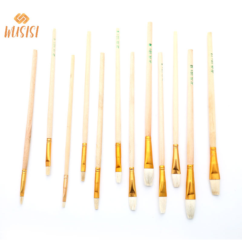 [Wusisi] 12 Bộ cọ len nghệ thuật gốm sứ dành cho men gốm / paing Màu nước MỚI