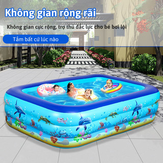 Hồ Bơi Cao Cấp Chất Liệu PVC Chống Trượt Cho Bé Bunnies Thiết Kế Túi Khí Nhiều Lớp Van Độc Lập Tránh Rò Rỉ Nước