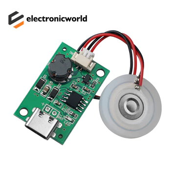 Dc5v Usb Máy phun sương siêu âm Máy tạo độ ẩm Máy phun sương Mô-đun điều khiển Máy tạo độ ẩm Mini Bộ tự làm Type-C với tấm phun