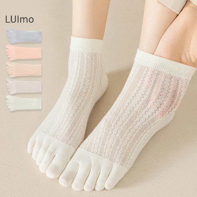 Luimo 5 Ngón Tay Thuyền Sox Nữ Ngón Chân Tất Thời Trang Thoáng Khí Mùa Hè Nữ Cô Gái Siêu Mỏng Cotton Vô Hình Năm Ngón Tất SBS