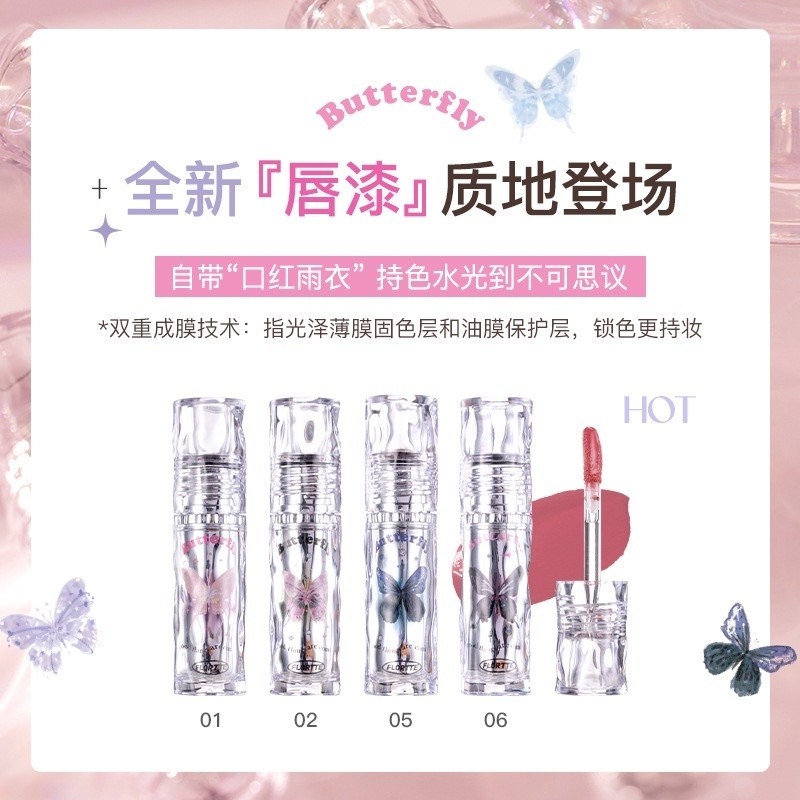 Flortte Lip Glaze Mirror Finish Water-Gloss Chống Dính Vết Gương QSBC