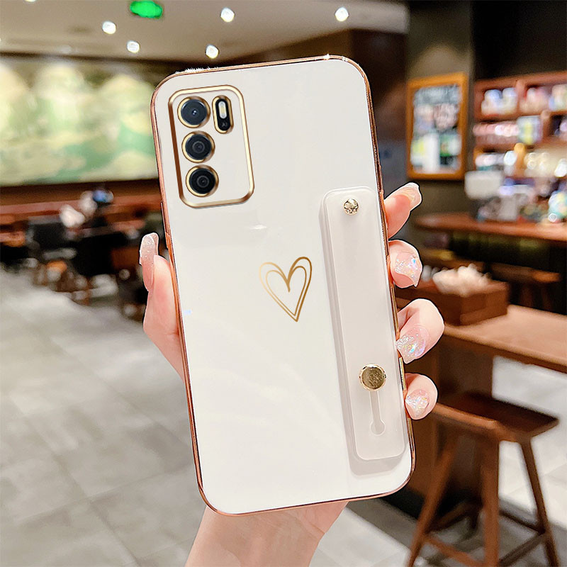 Ốp điện thoại YBD cho OPPO Reno 12 Pro Reno 12F Realme C65 4G A3 Pro (Ấn Độ) Mạ sang trọng Giá đỡ trái tim tình yêu Vỏ silicon chống sốc