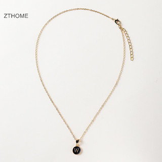 Zthome Đen Kim Loại Chữ Mặt Dây Chuyền Cá Tính Bảng Chữ Cái Mặt Dây Chuyền Ban Đầu A-Z Choker Vòng Cổ Dây Chuyền Trang Sức Cho Nữ HOT