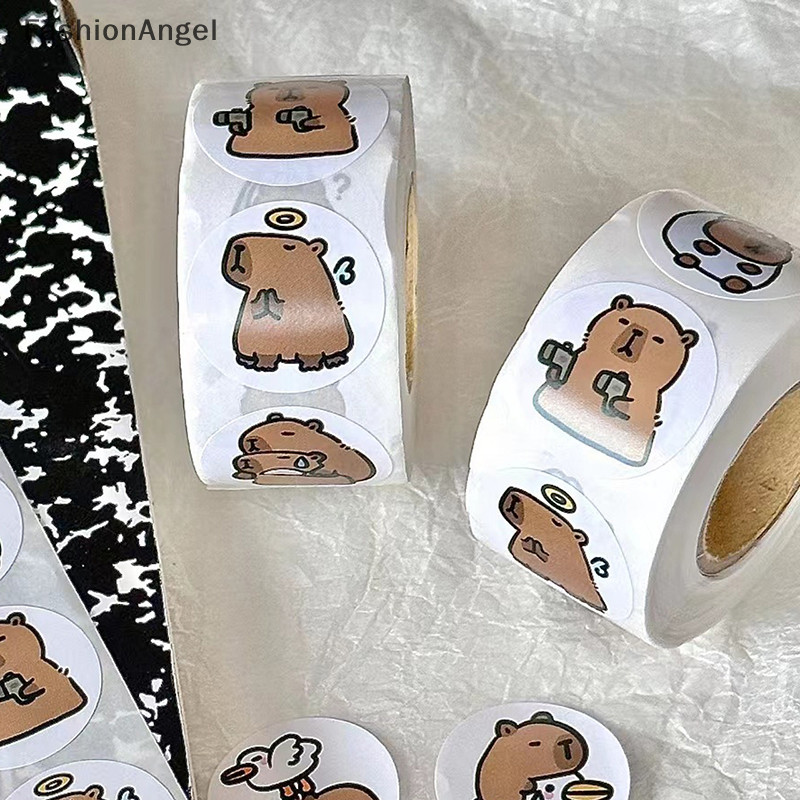 Fashionangel 500 Chiếc Hoạt Hình Capybara Miếng Dán Đề Can Trang Trí DIY Điện Thoại Notebook Vali Laptop Tủ Lạnh Trẻ Em Miếng Dán TH