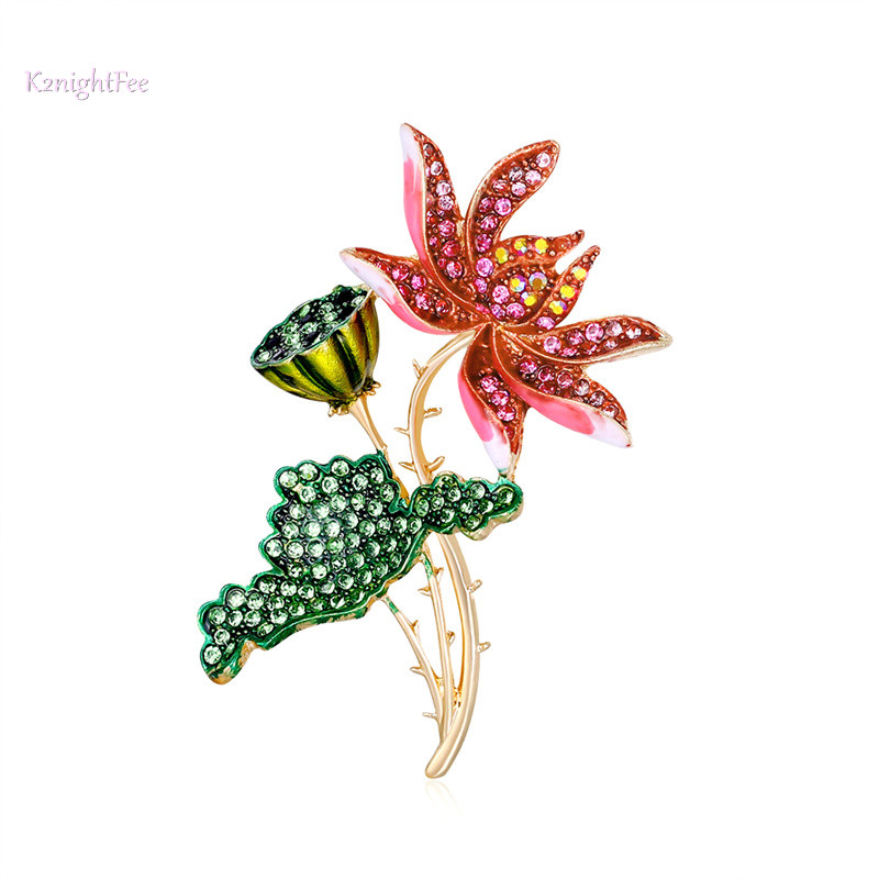 K2nightfee Kim Cương Giả Hoa Sen Thổ Cẩm Dành Cho Nữ Thanh Lịch Handmade Lá Đảng Văn Phòng Áo Khoác Trang Trí Phụ Kiện Chân Quà Tặng VN