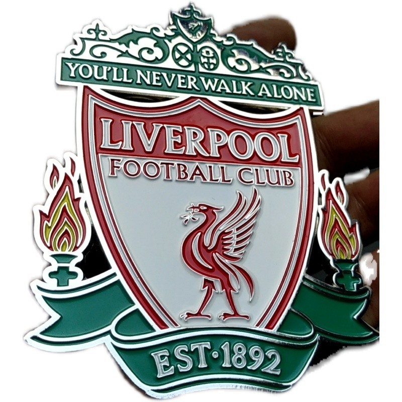 Liverpool Kim Loại Xe Dán Đội Bóng Đá Câu Lạc Bộ Logo Ký Hiệu Ô Tô Trang Trí 3D L.F.C Chống Trầy Xước Decal