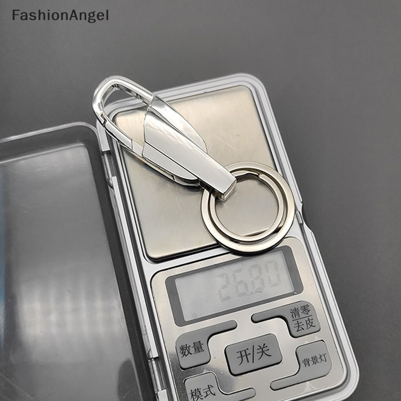 FashionAngel 1Pc Thép Không Gỉ Móc Khóa Thời Trang Cao Cấp Móc Khóa Cá Tính Nam Khóa Ô Tô Nhẫn Giá Đỡ Bạc Đen Quà Tặng TH