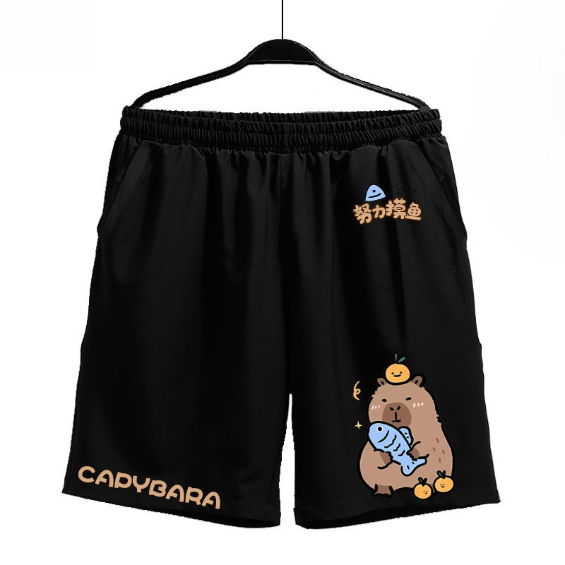 Bộ sưu tập biểu tượng cảm xúc Capybara Quần khô nhanh cho bé trai Quần short trẻ em với thiết kế hoạt hình dễ thương