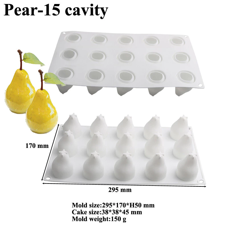 Trái cây Mousse Táo Dâu tây Lê Chanh Xoài Cam Silicone Bánh Khuôn Tráng miệng Dụng cụ nướng Bánh ngọt Khuôn nướng