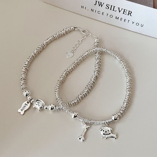 [Thủ công tinh xảo] Vòng tay mèo cá chó S925 Sterling Silver cho phụ nữ, sang trọng nhẹ nhàng, thiết kế niche thanh lịch, trang sức thời trang cao cấp đa năng 2.25 BM4Q