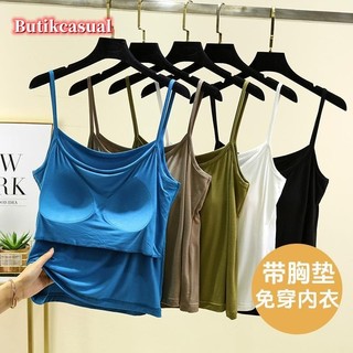 Phụ Nữ Modal Ngực Đen Trắng Không Tay Đồng Bằng Áo Thun Mùa Hè Mỏng Mỏng Áo Sơ Mi Thường Ngày