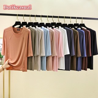 Phụ Nữ Vòng Cung Áo Thun Mùa Hè Mới Co Giãn Cổ Tròn Áo Thun Tay Ngắn Rời Thoáng Mát Mềm Mại Thoải