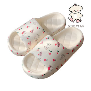 Xixitiao Dép Nữ Chống Trơn Trượt Kiểu Dáng Trong Nhà Mẫu Mùa Hè Mới Thiết Kế Hình Thỏ Anh Đào Dễ Thương